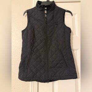 Women's Quilted Black Sleeveless Zip Vest